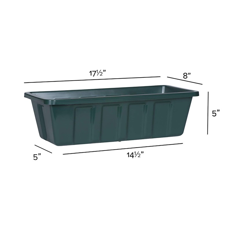 Novelty 203459 Poly-Pro Plastic Flower Box Planter, Hunter Green, 18-Inch
