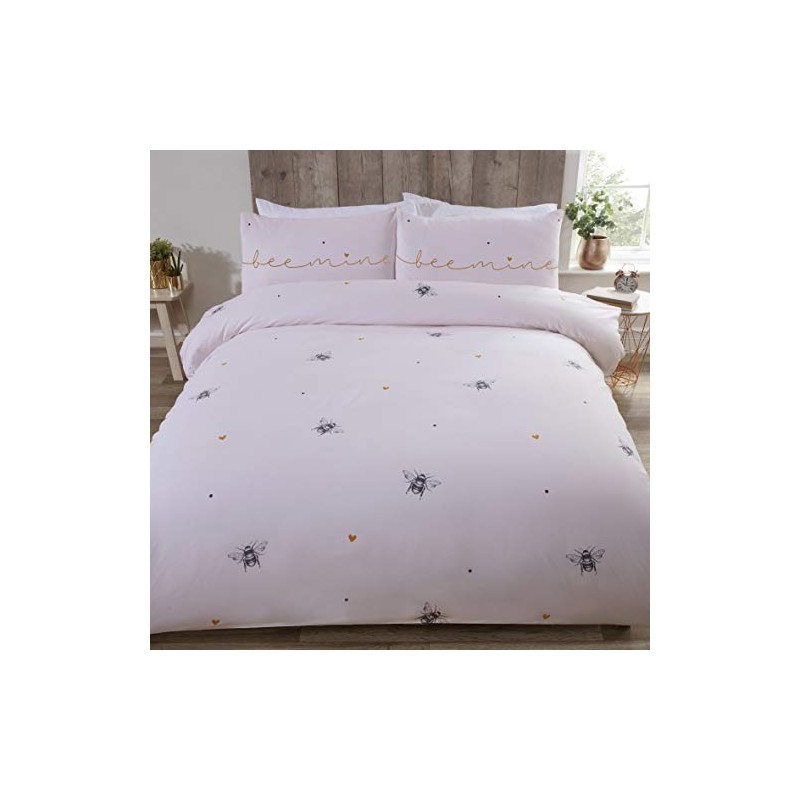 Rapport Bee Mine Bees & Hearts on a Pink Duvet