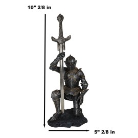 The Accolade Kneeling Medieval Knight Excalibur Sword Letter Opener Figurine