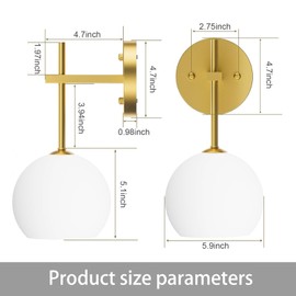 JKEYES Battery Operated Wall Sconce Set of 2, Gold Cordless Wall Lights with Dimmable Detachable Rechargeable Magnetic Bulbs,12 RGB Colors Wall Lights for Bedroom Living Room Hallway