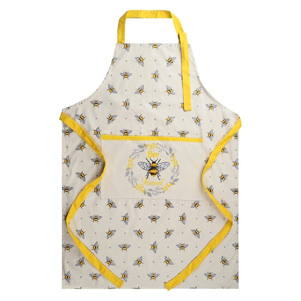 SiXsigma Sports Cotton Apron Baking Cooking Adult Women Bumble Bees Apron Gifts Bakers Cute Novelty Kitchen Grill BBQ Aprons Large Pocket Birthday Christmas Apron Gift for Mum Wife Girlfriend Grandma