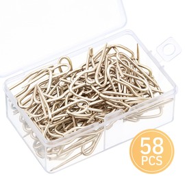58 Pack Metal Curtain Hooks Pin-On Drapery Hooks 1.2 by 1 Inch for Window Curtain, Door Curtain and Shower Curtain (Champagne Gold)