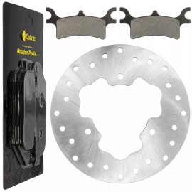 Caltric Rear Brake Disc Rotor w/ Pads fits Polaris Scrambler 500 4x4 2010 2011 2012