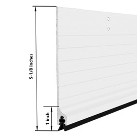 GALOFAY Door Metal Kick Plate Draft Stopper 36 inches Aluminum Mouse Blocker with Rubber Sweep Seal for Stop Under Doors Drafty Cover 3-7/8 inch Gap, 5-1/8"x36" Silver