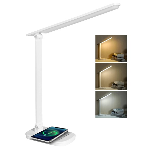 LED Desk Lamp with Wireless Charger,21W Touch Control Dimmable Lamp,900LM,5