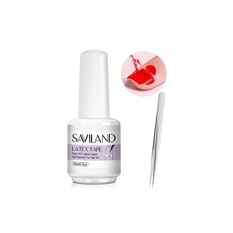 Saviland Látex líquido para uñas, 15 ml, barrera de esmalte