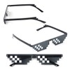 Lottoy Sunglasses with Mosaic Decor, Thug Life Glasses Pixelated, Party