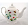 Fromeuropewithlove Strawberries & Butterflies Teapot Fine Bone China 20oz Teapot
