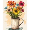 TISHIRON Cartoon Bouquet Painting by Numbers for Adults, Colourful Flowers