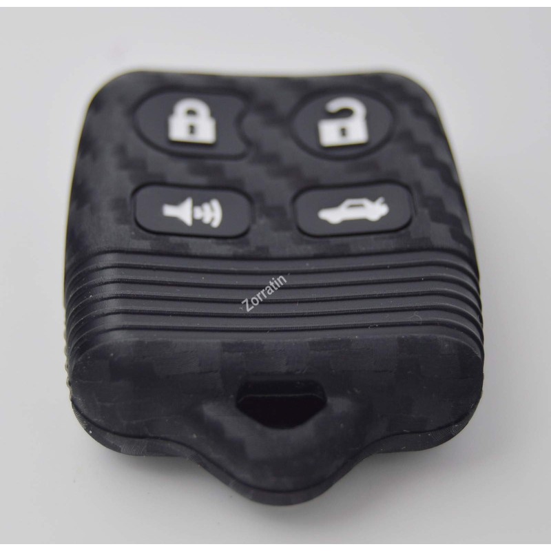 Carbon Silicone Key Fob Cover Protector for Ford Lincoln Mercury