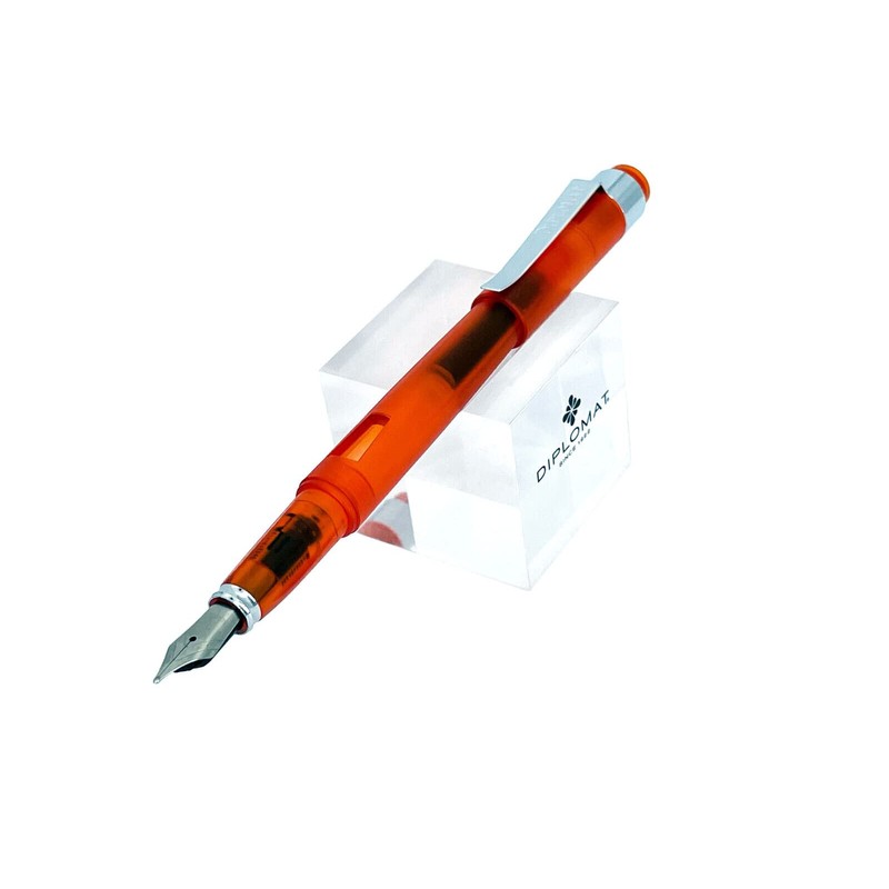 DIPLOMAT Magnum Fountain Pen Transparent Orange Fountain Pen with Stainless