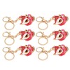 6pcs Lion Dance Keychains Cute Funny Rust Prevention Rhinestone Keychain