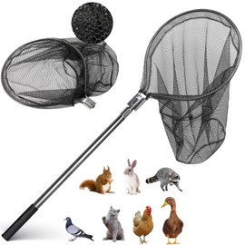 George Garden Catch Net, Small Animal Catcher Net for Chicken, Duck, Goose, Fish, Cat, Bird, Raccoon, Dog and Others(43"- 78" Handle with 20" Opening)