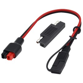 HCFeng 12AWG SAE to an-der-Son Cable Solar to SAE Extension Adapter with 1 SAE Polarity Reverse Solar Power Connector Kits for Go-al/Ze-ro Ye-ti/Su-ao-ki/Solar Generator [1Ft/30cm]