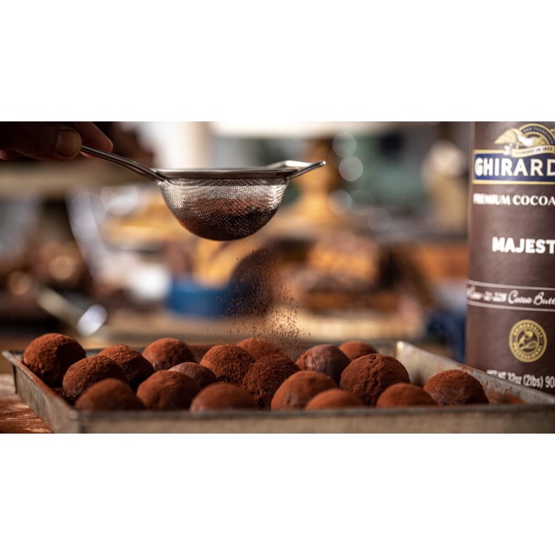 Ghirardelli Majestic Premium Cocoa Powder, 2 Pound Can with Ghirardelli