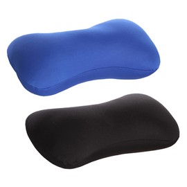 2 Pack Squishy Microbead Neck Pillow, Neck & Cervical Support Bolster Cushion Body Pillow Bone Headrest Bean Bag Pillows for Home Sofa Bed Recliner Sleeping Travel Car (Black + Blue)
