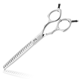 HASHIMOTO Dog Grooming Chunkers for Large Hands,Dog Texturizing Shears,Cat Scissors,19 teeth,7.0 inch,Light Weight.