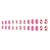 Pink Press on Nails Pointed Almond Short Fake Nails Stick