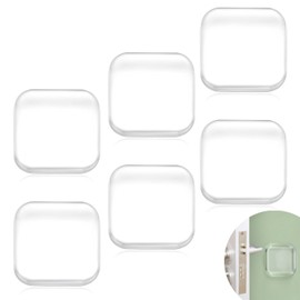 Door Stopper Clear Rubber Door Stops Wall Protector, Transparent Self Adhesive Door Handle Knob Wall Shield Bumper Guard for Wall Fridge Cabinets Headboard, 6 Pack