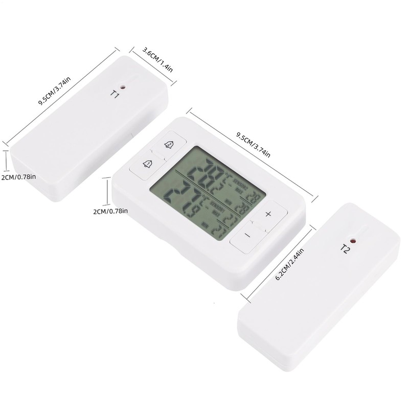 Temperature Measuring Tool for Refrigerator,Double Sensor Fridge Temperature Measuring -