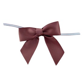 GiftWrap Etc Brown Satin Pre-Tied Decorative Bows - 3" Wide, Set of 10, Fall, Thanksgiving