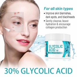 Almohadillas Exfoliantes Con Ácido Glicólico Al 30% Y Extractos Naturales. Reducen Manchas Oscuras, Acné Y Puntos Negros, Mejoran La Textura De Los Po