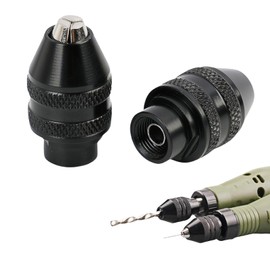 Pack of 2 Drill Chuck Adapters Compatible with Dremel Tools, Quick Release Drill Chuck Accessory Set, 1/32 to 1/8 Three-Jaw Chuck, 4486 Drill Chuck for Dremel, Drill Chuck Adapter