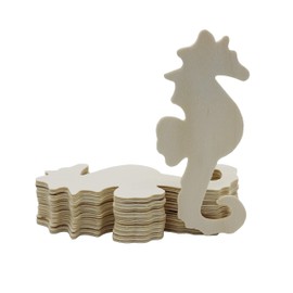 Creative Hobbies Unfinished Wood Seahorse Cutout Shapes, 5 Inch Tall, Ready to Paint or Decorate, Pack of 12