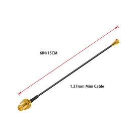 POBADY 2PCS U.FL IPEX to RP-SMA Female Low Loss Coaxial Cable 6" /15CM U.fl/IPEX 1.37mm Coaxial Pigtail Cable for Wireless Routers Mini PCIE Network Cards PCI Wi-Fi WAN Repeater