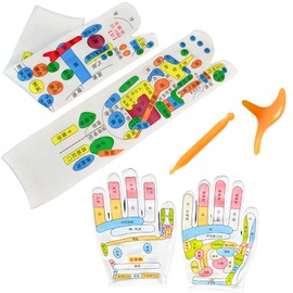 Reflex Area Massage, Pressure Point, Gloves, Soles, Socks Set, Reflexology, Self-Care, Promoting Health, Home Therapy, Meridians (Men Size)