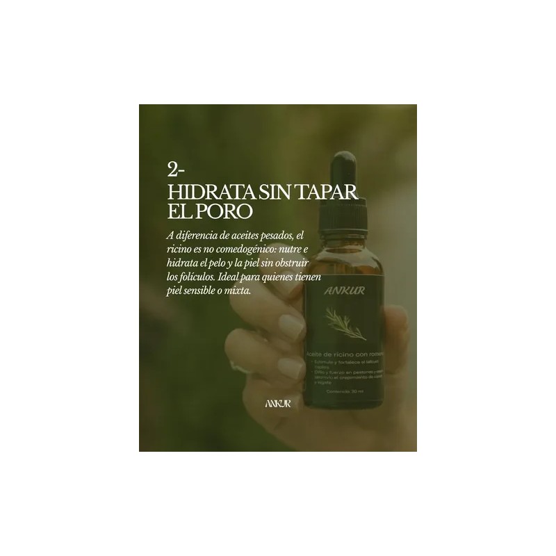 Aceite De Ricino Con Romero Ankur 30ml Para Pestañas Y