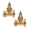 Trident 22mm Central Heating Pump Valves (2 Pack) Brass, Gate
