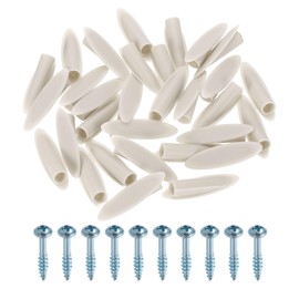 sourcing map 100Pcs Plastic Pocket Hole Plugs, 9mm Slant Hole Caps with Pocket Screws for Pocket Hole Jig Wood Working Tool Accessories, Light Khaki Gray