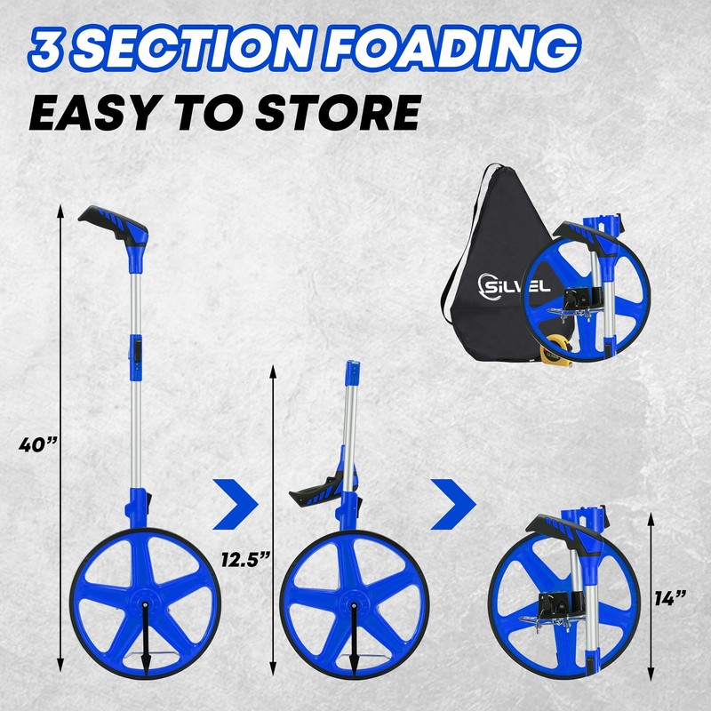 SILVEL 12 Inch Measuring Wheel, MAX9999FT Measuring Wheel in Feet