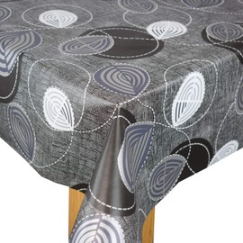 Karina Home Detroit Charcoal PVC Wipe Clean Tablecloth 140cm x 140cm