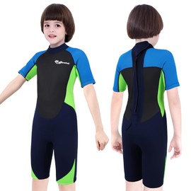 Wetsuit for Girls 2.5mm Neoprene Shorty Thermal One-Pieces Wet Suit Swimsuits, Wetsuits for Surfing,Snorkeling,Canoeing,Spearfishing, Wetsuits for Kids Youth