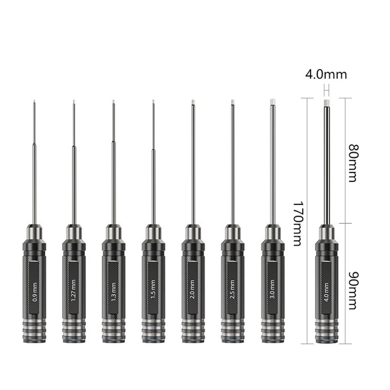 Hexagonal Screwdriver Set, 8 Pieces, RC Tool, Hexagon Socket, Screwdriver,