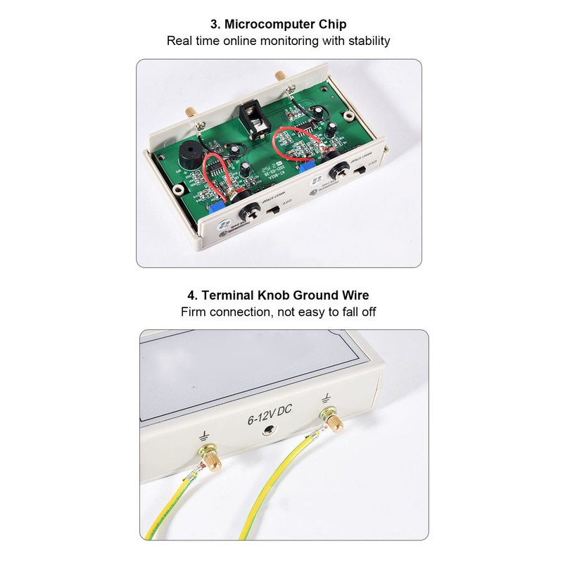 ESD Wrist Strap Tester Double Station Antistatic Wristband Online Monitor