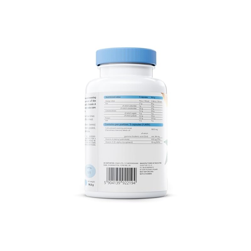 Osavi Primrose Oil with Vitamin A & E, 1800mg -