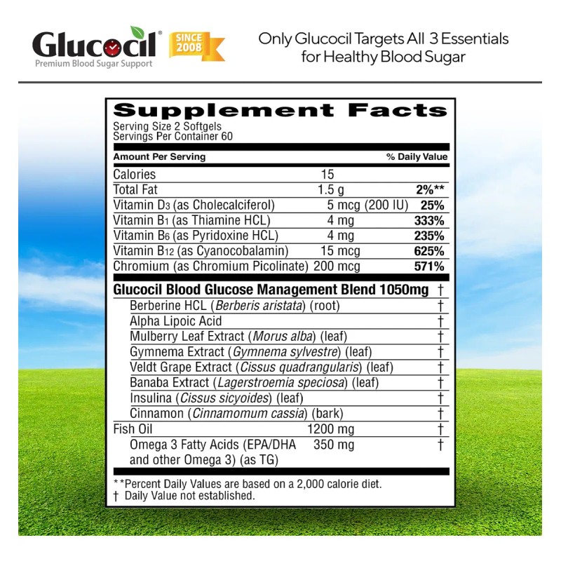 Glucocil Softgels - Apoyo Azúcar En Sangre Saludable