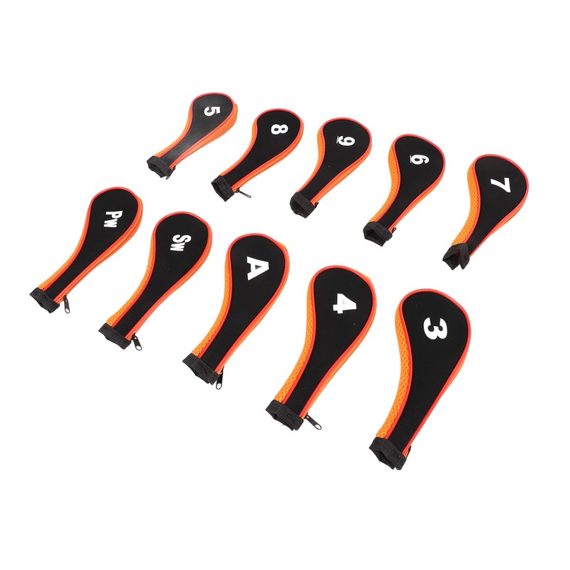 10 Pcs Golf Iron Head Cover Set with Zipper Golf