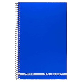 Top Flight Boss Poly Cover 3-Subject Wirebound Notebook, 108 Sheets, College Rule, 9.5 x 6 Inches, 1 Notebook, Cover Color May Vary (43002)