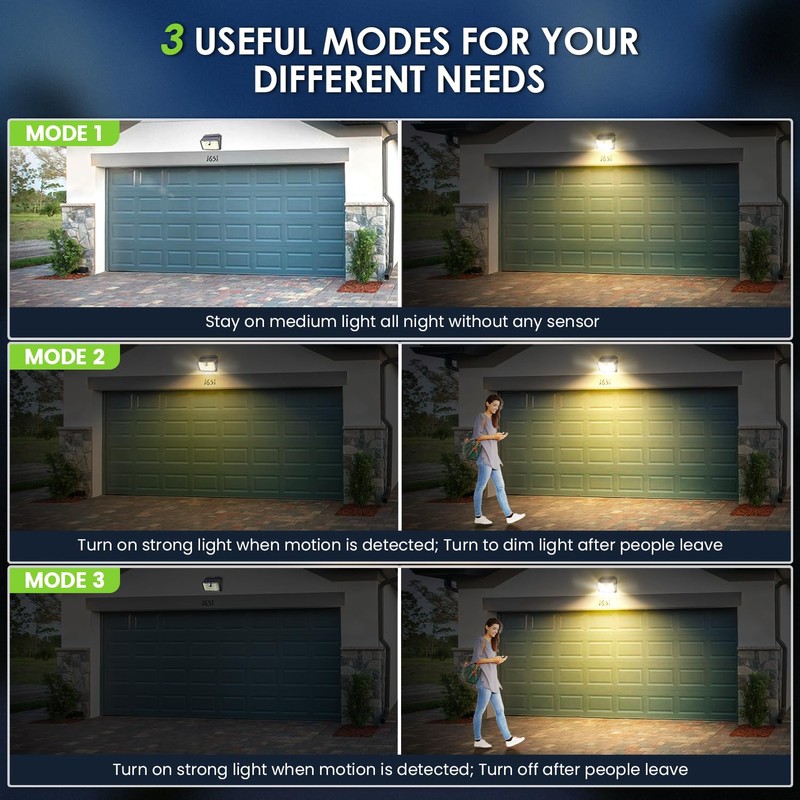CLAONER Solar Lights Outdoor [𝟔 𝐏𝐚𝐜𝐤/126 LED], Wireless Motion Sensor