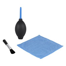 Yosoo Soplador de Polvo Cepillo Limpieza de Lente de Camara Pantalla con Tela de Limpieza para Camaras DSLR Kit