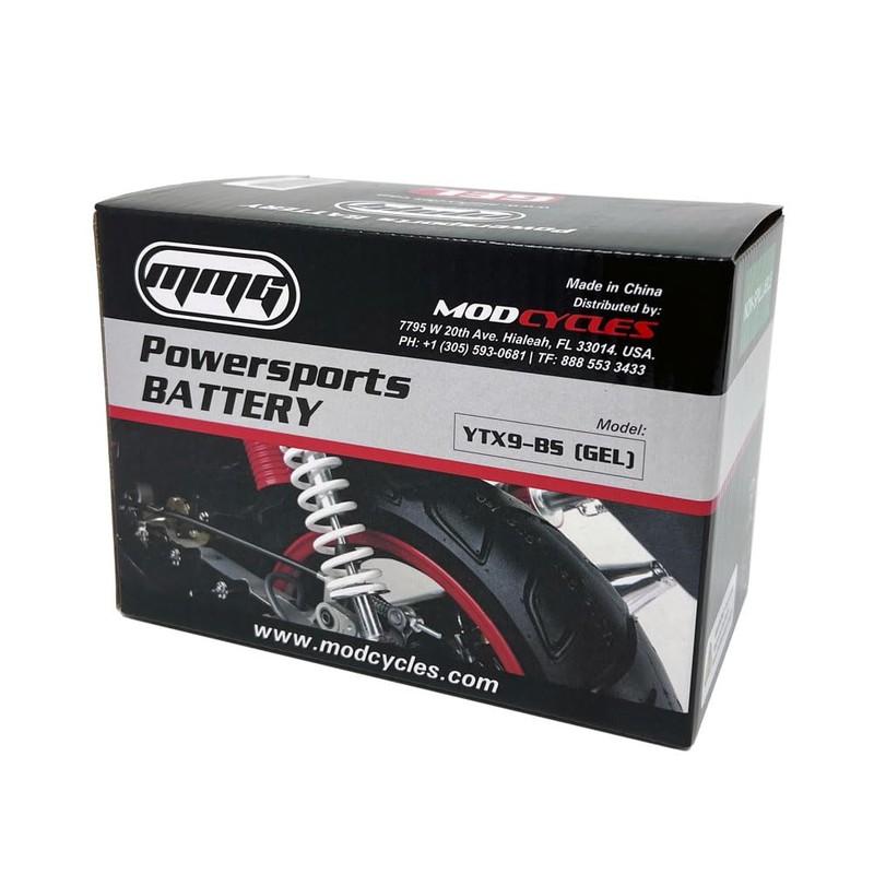 MMG YTX9-BS AGM Gel Sealed Leak-Proof Powersports Battery for Motorcycles,