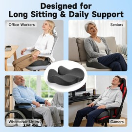 Office Chair Cushion Tailbone Pressure Relief Long Sitting Comfort Large