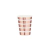 CLUB GREEN 10 Rose Gold Striped Paper Cups, 16 x