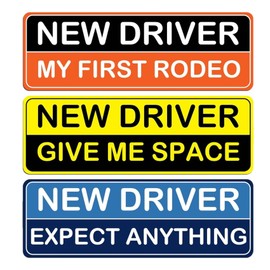 Lyxheth 3PCS Student Driver Magnet for Car, New Driver Stickers, Bumper Removable Novice Driver Magnet Stickers Set, Car Accessories Funny Safety Warning New Driver Magnets Sign for Women Men