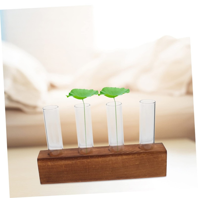 KONTONTY 1set Glass Bud Vases Stand for Hydroponic Plant Propagation