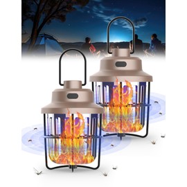 Bug Zapper Outdoor Camping Lamp with Mosquito Zapper Versatile Portable & Rechargeable Flying Insect Killer Lantern IPX4 Waterproof Indoor and Outdoor Mosquito Zapper for RVs, Camping, Home, Patio 2PC